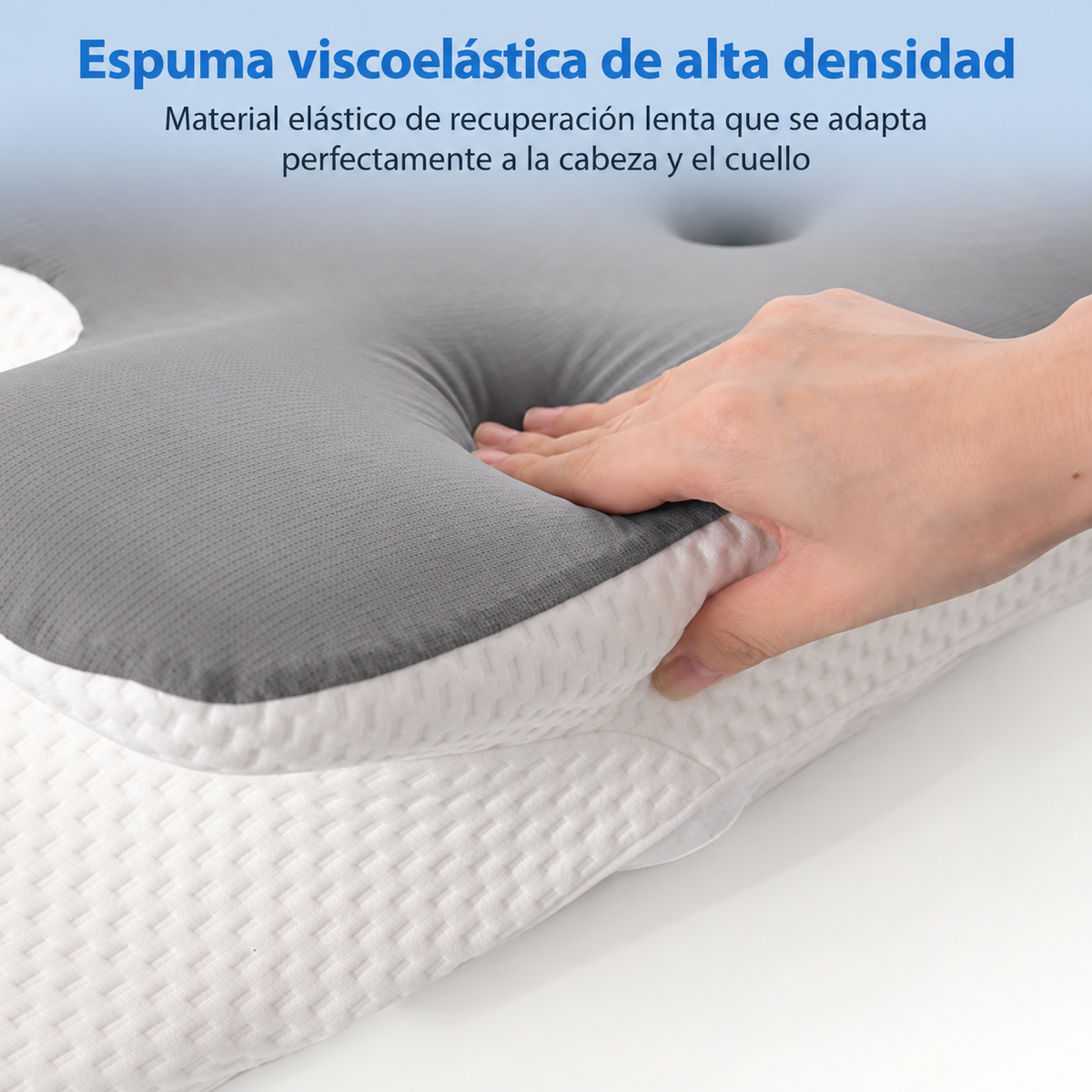 Espuma viscoelástica de alta densidad de la almohada cervical DualZone, de recuperación lenta que se adapta al cuello.